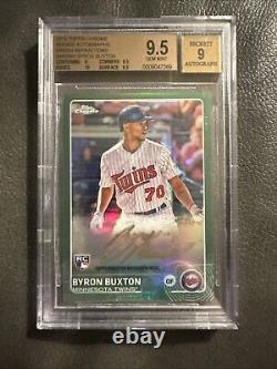 Byron Buxton 2015 Topps Chrome RC Green Refractor Gold Ink Auto 67/99 BGS 9.5