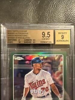 Byron Buxton 2015 Topps Chrome RC Green Refractor Gold Ink Auto 67/99 BGS 9.5