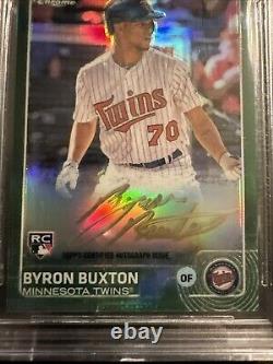 Byron Buxton 2015 Topps Chrome RC Green Refractor Gold Ink Auto 67/99 BGS 9.5