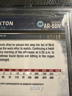 Byron Buxton 2015 Topps Chrome RC Green Refractor Gold Ink Auto 67/99 BGS 9.5