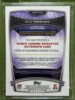 CJ Mosley AUTO GOLD REFRACTOR #/50 ROOKIE CARD 9 BGS 10 AUTOGRAPH 2014 Chrome RC