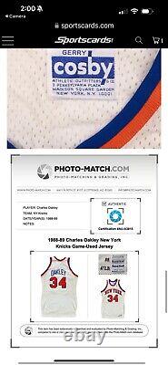 Charles Oakley 1986-87 Fleer #81 Game Used Patch Auto BGS 10 Autographed