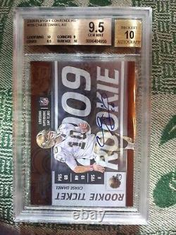 Chase Daniels Auto Football RC 2009 Bgs 9.5/10 Gem Mint Playoff Contenders