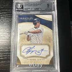 Chipper Jones Auto /15 BGS MINT 9 2014 Panini Immaculate HOF Braves Pop 1