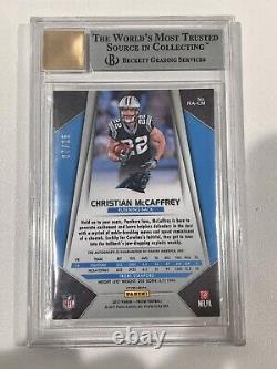 Christian Mccaffrey Rc Auto 2017 Prizm Blue Camo 7/25 Bgs 9 10 Rookie Rare