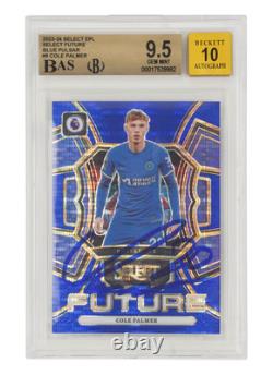 Cole Palmer Signed 2023-24 Panini Select EPL Blue Pulsar BGS 9.5 AUTO 10