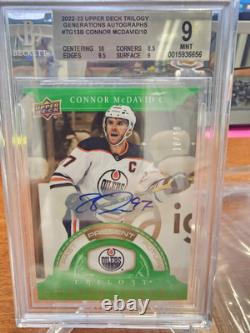 Connor McDavid Auto 2022-23 Upper Deck Trilogy Generations TG13B Green 10/10 BGS