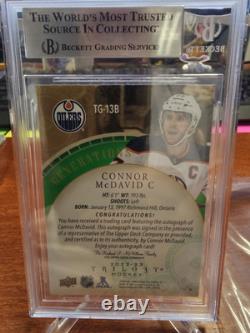 Connor McDavid Auto 2022-23 Upper Deck Trilogy Generations TG13B Green 10/10 BGS