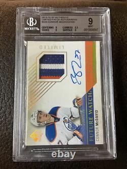 Connor Mcdavid 2015-16 Sp Authentic Limited Patch Auto Rookie RC /100 Bgs 9/10