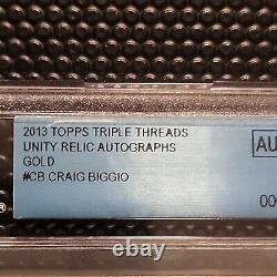 Craig Biggio Autograph 2013 Topps Triple Threads Jersey Card BGS 10 AUTO /25