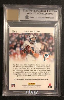 Dan Marino 2016 Immaculate Moments Collection NFL BGS 9 Auto 9 Autograph #01/10
