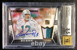 Dan Marino 2018 Panini Donruss Jersey Patch NFL Autograph /10 BGS 8.5 Auto 10