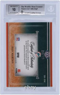 Dan Marino Dolphins Signed 2007 Playoff National Treasures #24/25 BGS 10 Card