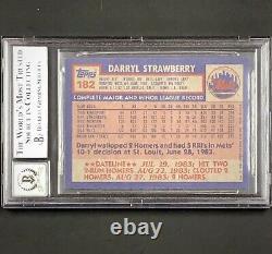 Darryl Strawberry autograph signed 1984 Topps 182 RC rookie card BAS BGS 10 Auto