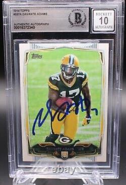 Davante Adams Signed 2014 Topps 337 Rookie Card Rc Beckett 10 Auto Bgs Autograph