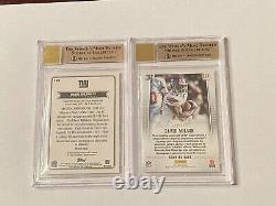 David Wilson Bgs Psa Graded Autograph Auto Rc Lot Virginia Tech New York Giants