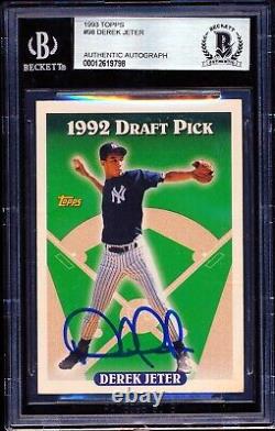 Derek Jeter 1993 Topps Autograph Auto Rookie Rc #98 Bgs Authenitc (early Sig)