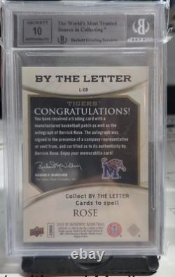 Derrick Rose 2010 UD SP Authentic By The Letter R Autograph Auto 18/149 BGS 9