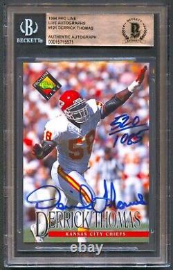 Derrick Thomas 1994 Pro Line Live Chiefs Auto Autograph /1085 Bgs Bas Authentic