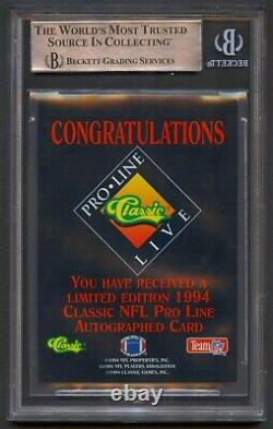 Derrick Thomas 1994 Pro Line Live Chiefs Auto Autograph /1085 Bgs Bas Authentic