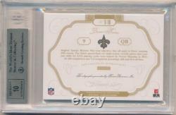 Drew Brees 2015 Panini Flawless Benchmarks Autograph Sp Auto #01/25 Bgs 9.5 Gem