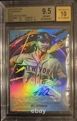 EL. HE3 Pete Alonso 2020 Topps Fire #FA-PA Auto Blue 5/5 BGS 9.5