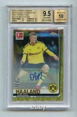 ERLING HAALAND 2019 Topps Chrome #72 Rookie Auto Gold /50 BGS 9.5