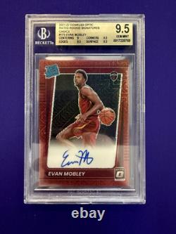 EVAN MOBLEY Rookie On Card Auto CHOICE Red Prizm BGS 9.5 Cross Grade 10 OPT Cavs