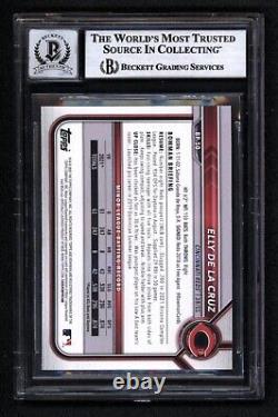 Elly De La Cruz 2022 Bowman 1st Autographed Full Name #BP-50 BGS 10