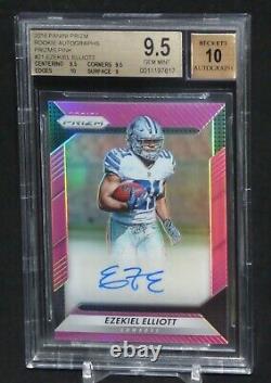 Ezekiel Elliott 2016 Panini Prizm Rookie Autograph Prizms Pink BGS 9.5 Auto 10