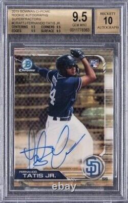 Fernando Tatis Jr 2019 Bowman Chrome Superfractor BGS 9.5/10 Auto Autographed RC