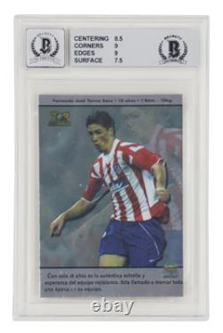Fernando Torres Signed 2002-03 Mundicromo Top Liga Rookie Card BGS 8 Auto 10
