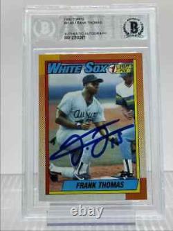 Frank Thomas 1990 Topps #414b Mlb Baseball Rookie Autograph Rc Auto Bgs (b)