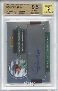 GIANCARLO STANTON 2008 Razor METAL 179 signed rookie Auto BGS 9.5 500 hrs HOF