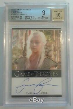 Game Of Thrones Season 1 Auto Daenerys Emilia Clarke Bgs Mint 9 Autograph 10