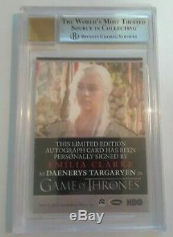 Game Of Thrones Season 1 Auto Daenerys Emilia Clarke Bgs Mint 9 Autograph 10