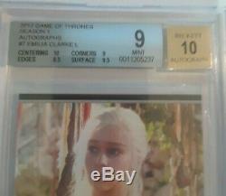 Game Of Thrones Season 1 Auto Daenerys Emilia Clarke Bgs Mint 9 Autograph 10