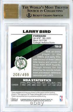 Graded 2008 Topps Signature Larry Bird #TSALB Card BGS 9.5 Auto BGS 10