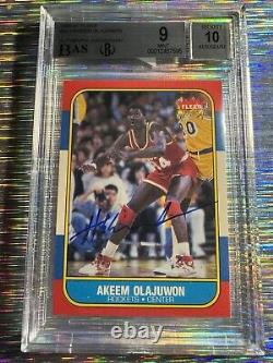 Hakeem Olajuwon 1986 Fleer Rookie Auto BGS 9 Autograph