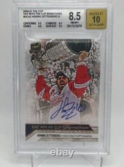 Henrik Zetterberg 2020-21 Upper Deck Day With The Cup Auto Bgs 8.5