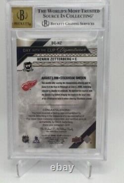 Henrik Zetterberg 2020-21 Upper Deck Day With The Cup Auto Bgs 8.5