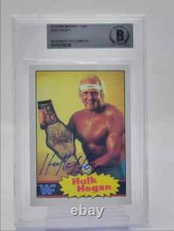 Hulk Hogan 1985 Topps Wwe Autograph Sticker Reprint Auto Bgs