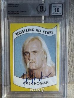 Hulk Hogan Autograph 1982 Wrestling All Stars Reprint Rookie Card BGS Auto 10