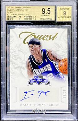 Isaiah Thomas 2012-13 Panini Crusade Quest Gold #21 Rookie RC Auto /25 BGS 9.5