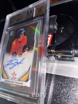JACOB NOTTINGHAM 2014 BOWMAN CHROME PROSPECT Autograph BGS 8.5 Mint Auto 10