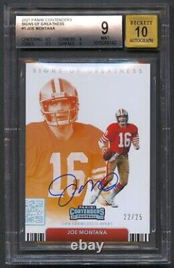 JOE MONTANA 2021 CONTENDERS SIGNS OF GREATNESS AUTO AUTOGRAPH /25 49ers BGS 9/10