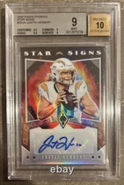 JUSTIN HERBERT? 2020 Panini Phoenix Rookie RC Star Signs Auto BGS 9 /10