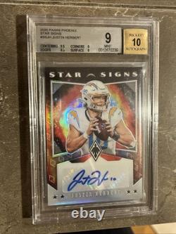 JUSTIN HERBERT? 2020 Panini Phoenix Rookie RC Star Signs Auto BGS 9 /10