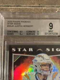 JUSTIN HERBERT? 2020 Panini Phoenix Rookie RC Star Signs Auto BGS 9 /10