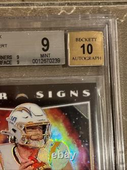 JUSTIN HERBERT? 2020 Panini Phoenix Rookie RC Star Signs Auto BGS 9 /10